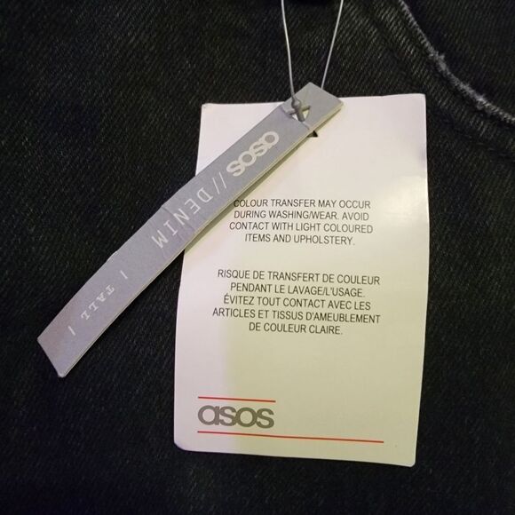 Asos Design Black Denim High Rise Skirt - Picture 8 of 12